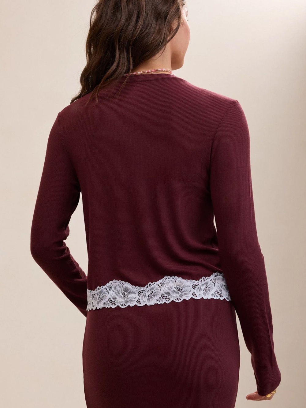 Aerie Brand New (NWT) OVERSLEPT by Aerie Real Soft Ribbed Cardigan Royal Berry - Picture 6 of 10